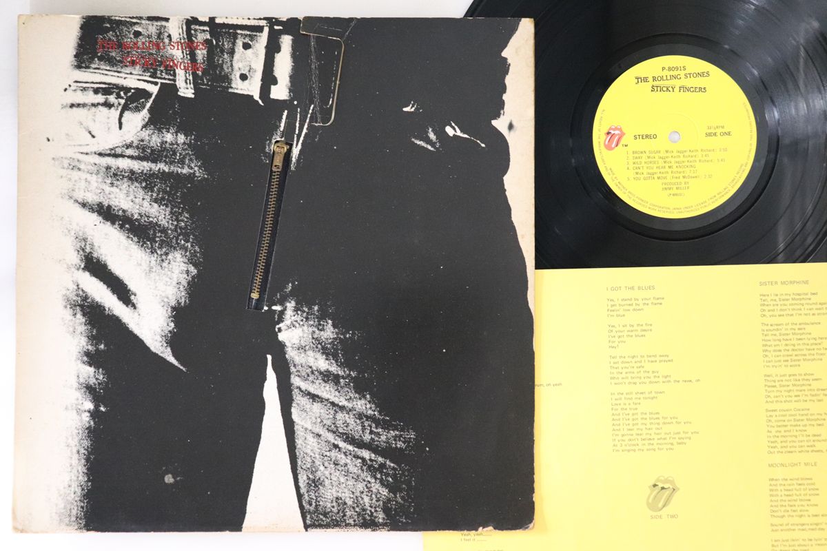 Rolling Stones Sticky Fingers LP Warner Bros VG Used Vinyl with Insert