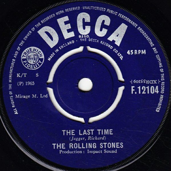 Rolling Stones The Last Time 7" Vinyl VG Decca F12104 Used