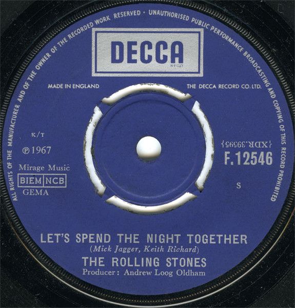 Rolling Stones Let’s Spend The Night Together 7" Vinyl VG Decca UK F12546