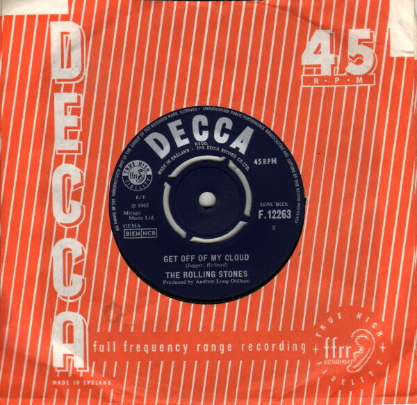 Rolling Stones Get Off Of My Cloud 7" VG Decca F12263 Used