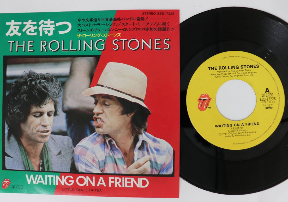 Rolling Stones 7" Vinyl Waiting On A Friend / Little T Japan EX VG