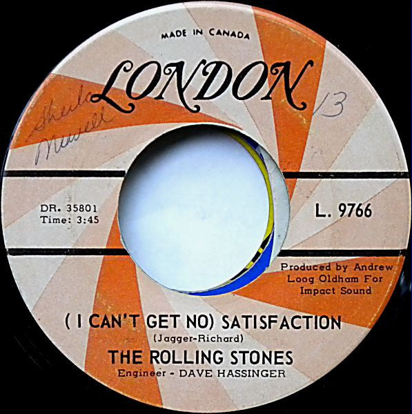 Rolling Stones I Can't Get No Satisfaction 7" London VG Used Record