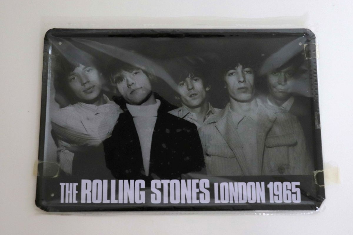 Rolling Stones Aluminum Memorabilia Plate, Used, VG Condition