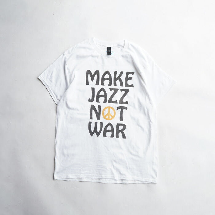 Bluescentric Make Jazz Not War T-Shirt White Short Sleeve Anti-War Design