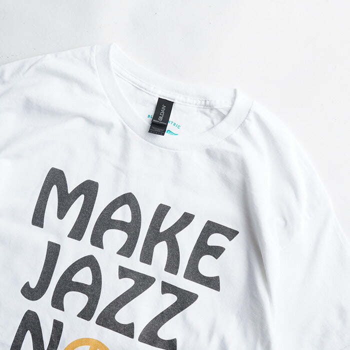 Bluescentric Make Jazz Not War T-Shirt White Short Sleeve Anti-War Design