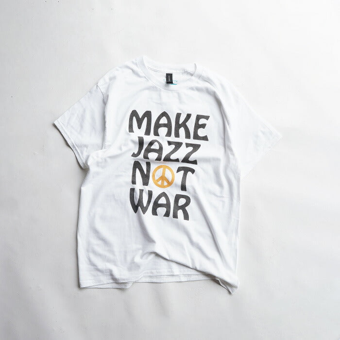 Bluescentric Make Jazz Not War T-Shirt White Short Sleeve Anti-War Design