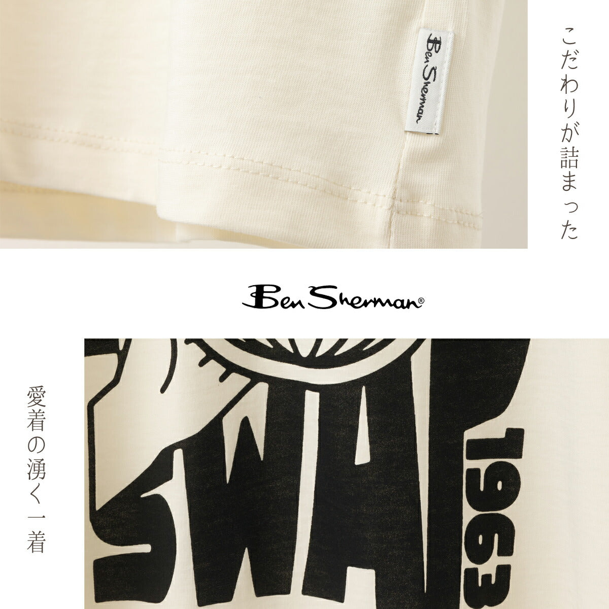 Ben Sherman T-Shirt Record Print Organic Cotton Short Sleeve Relaxed Fit