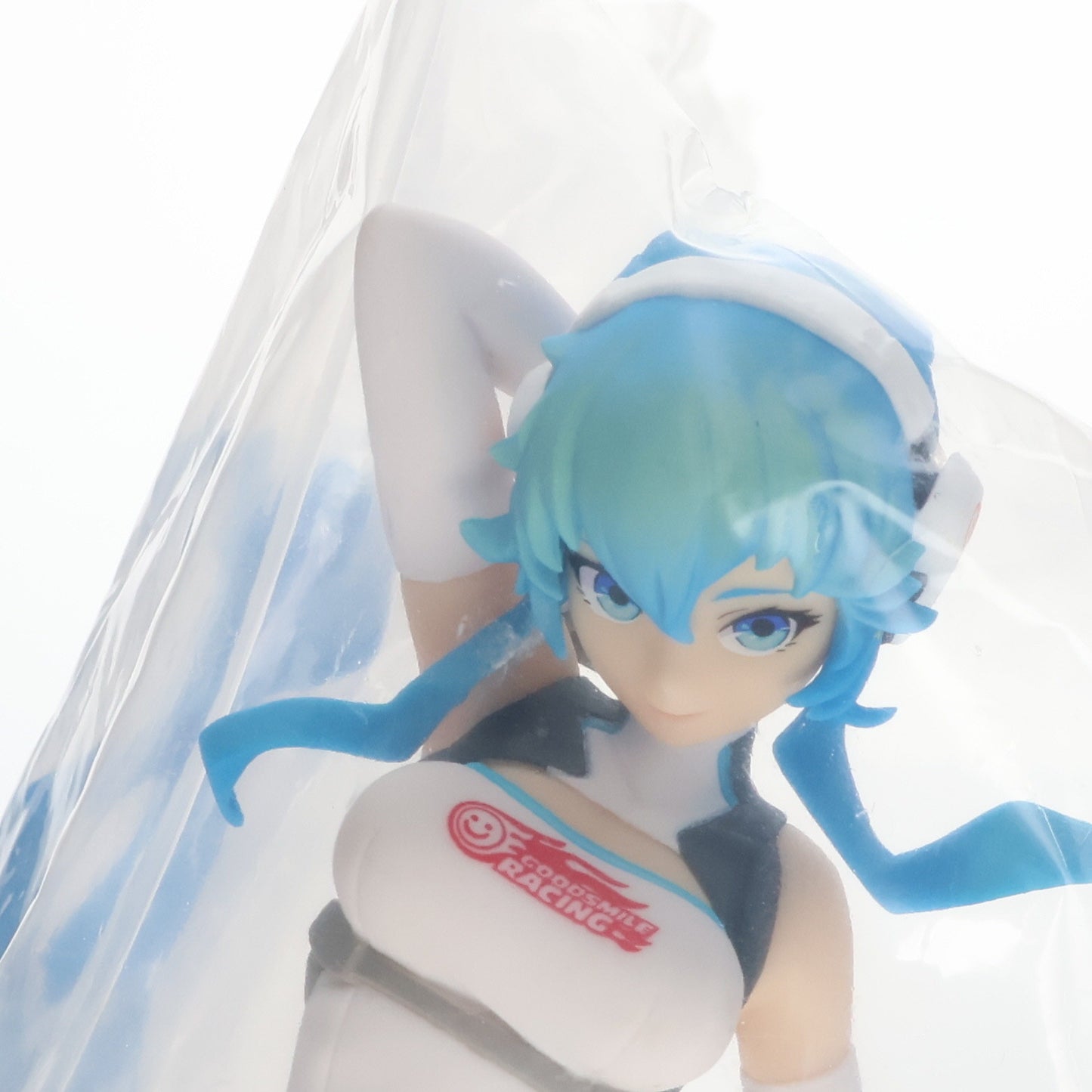 Hatsune Miku Racing Ver. Fig. Sq Figure used opened, head discoloration, Banpresto