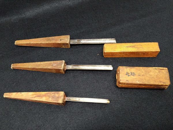 Set of 3 Retro Chisels with Cover, Carpentry Tools, DIY, Old Folk Tools | Japanpricenet