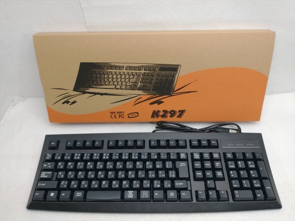 K297 USB Keyboard Black Wired ISO9001 CE FC MIC Confirmed Power - Used | Japanpricenet
