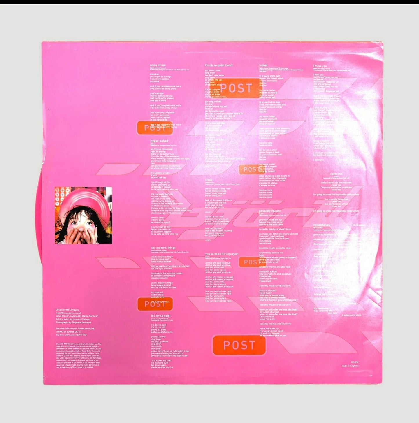 Bjork 1995 Post Pink UK 1st Press LP Vinyl Record