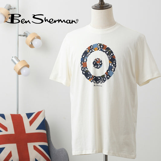 Ben Sherman Short Sleeve T-Shirt Snow White Organic Cotton Used