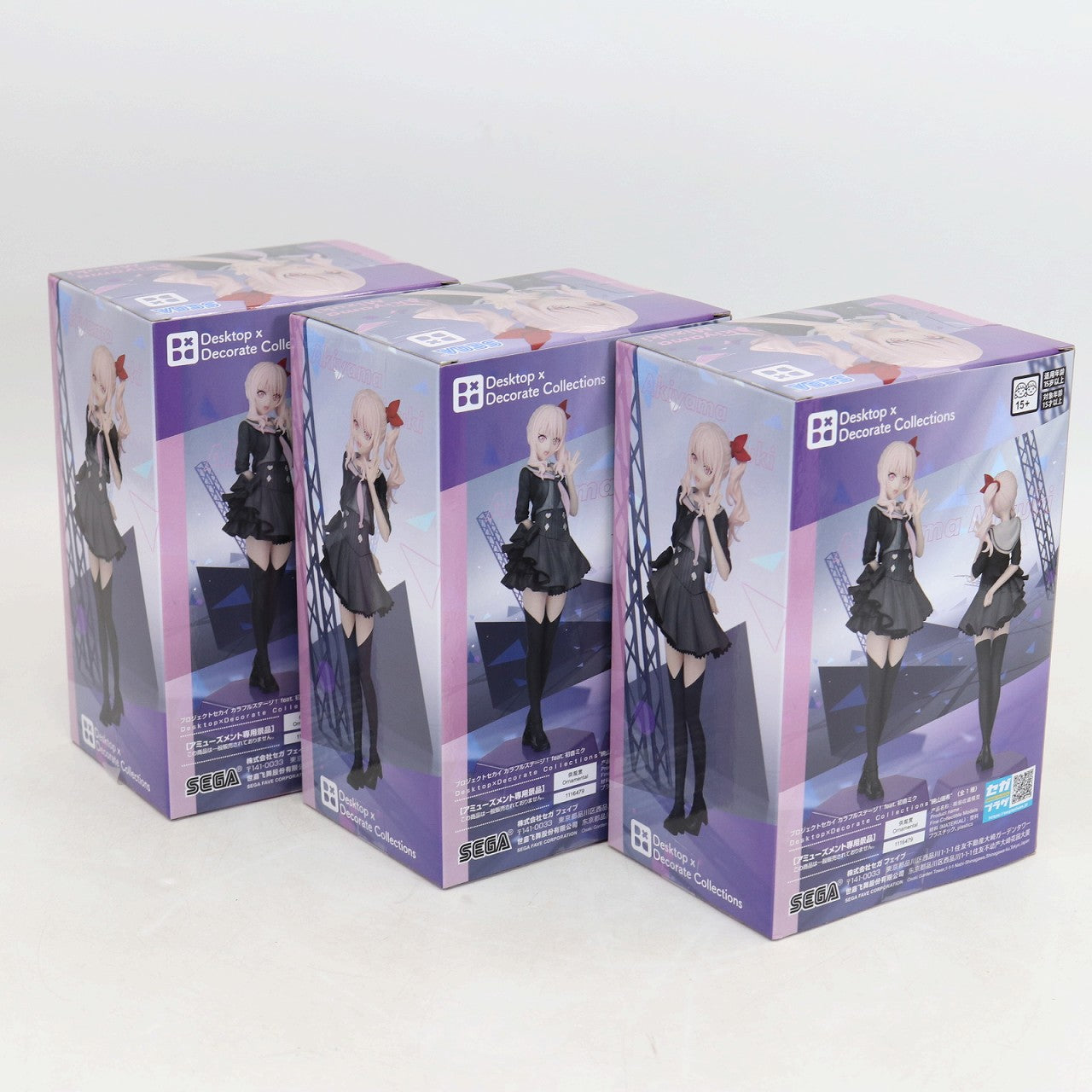 SEGA Project Sekai Mizuki Akiyama Figure Desktop Decor Set 3 Used