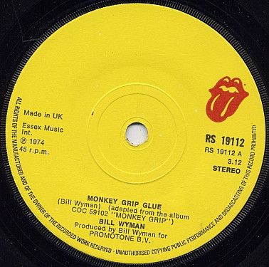 Bill Wyman Monkey Grip Glue 7" Vinyl Rolling Stones VG Used Record