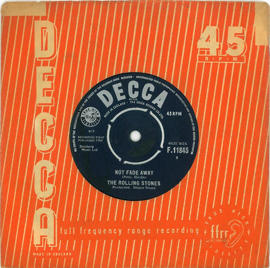 Rolling Stones Not Fade Away 7" Vinyl Decca F11845 Very Good Used