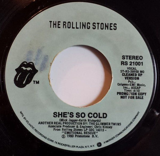 Rolling Stones She's So Cold 7" Vinyl EX no jacket RS21001