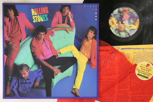 Rolling Stones Dirty Work LP EX/VG with OBI, Includes Lyrics 28AP3150