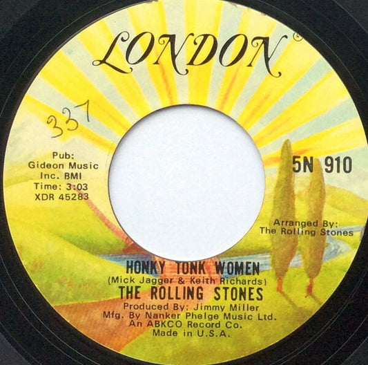 Rolling Stones Honky Tonk Women / You Can’t Always Get What 7" VG Record London