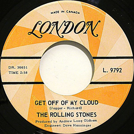 The Rolling Stones Get Off Of My Cloud 7" Vinyl VG London Records