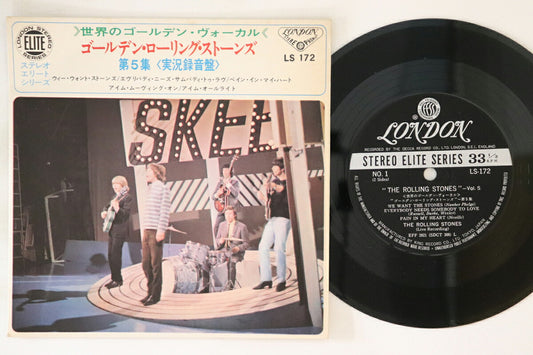 Rolling Stones Vol. 5 Live 7" Record London VG+ with Insert Japan