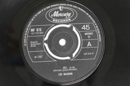 Les McCann All MF973 7" Vinyl Record Used VG Mercury No Cover or Obi