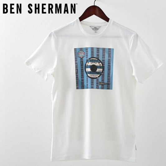 Ben Sherman Men’s White T-Shirt Target Mark Record Gift Used