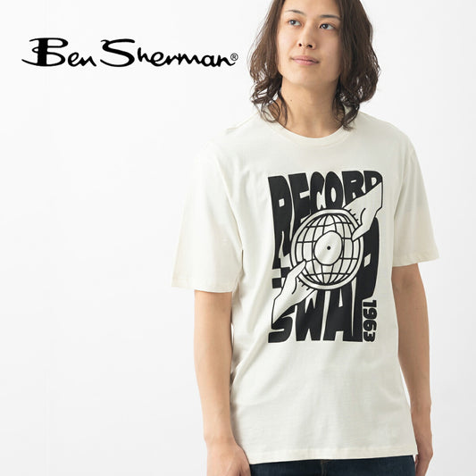 Ben Sherman T-Shirt Record Print Organic Cotton Short Sleeve Relaxed Fit