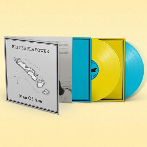 British Sea Power Man of Aran Ltd Yellow Blue Vinyl 2LP Record