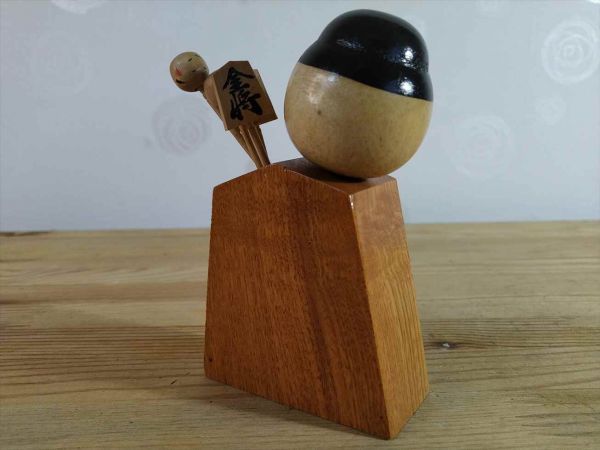 Kokeshi Doll Toothpick Holder Retro Shogi Japan Kitchen Craft Used | Japanpricenet