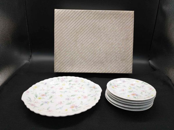 Narumi Floral Plate Set 6pcs Dinnerware Party Flat Dish Used | Japanpricenet