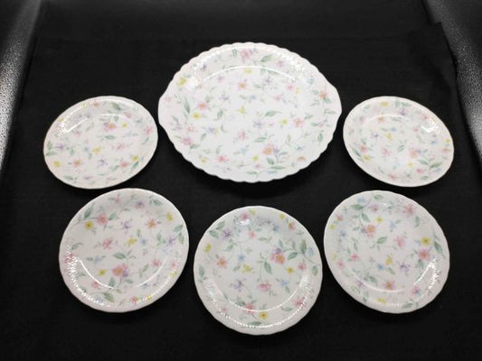 Narumi Floral Plate Set 6pcs Dinnerware Party Flat Dish Used | Japanpricenet