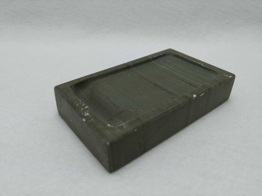 Green Stone Inkstone Calligraphy Tool - Compact, Used, 5.5cm x 9cm | Japanpricenet