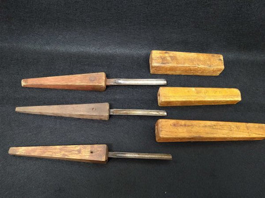 3-Pc Chisel Set with Case, Retro Hand Tools, Carpenter DIY, Antique Style | Japanpricenet