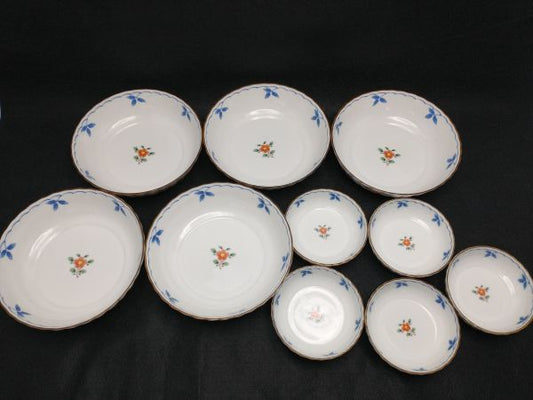 Tachibana-kichi Parent-Child Bowl Set 5 Large Plates 5 Small Plates Used | Japanpricenet