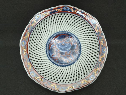 Kurefuku Hirado Ceramic Candy Dish 8.27 inch Retro Antique Used | Japanpricenet