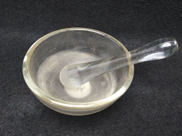 Vintage Glass Mortar Pestle Set Bubble Glass Antique Retro Used | Japanpricenet