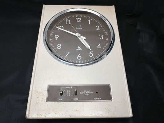 National Quartz Bell Timer Retro Wall Clock Used Vintage 22cm | Japanpricenet