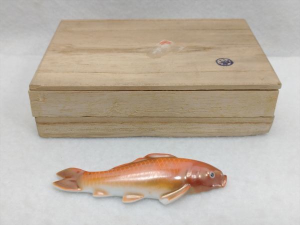 Paulownia Boxed Carp Ceramic Kimono Figurine Japanese Interior Decor Used | Japanpricenet
