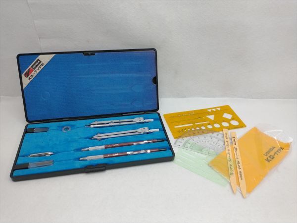 Uchida KD-Type Drafting Set Compass Stationery Bulk with Case Used | Japanpricenet