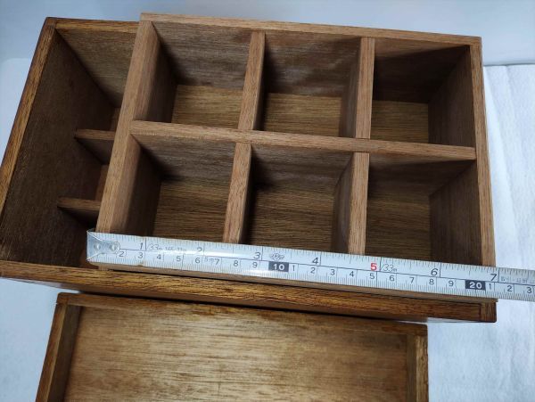 Vintage wooden sewing box with drawers, 7.4" x 6.7" used furniture | Japanpricenet