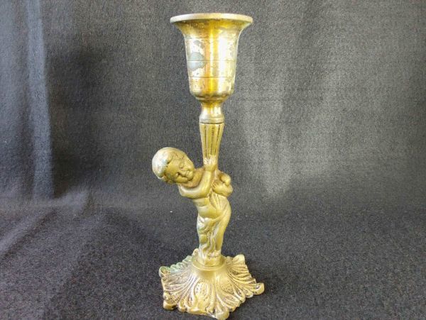 Brass Antique Candle Holder Retro Western Style Used Vintage | Japanpricenet