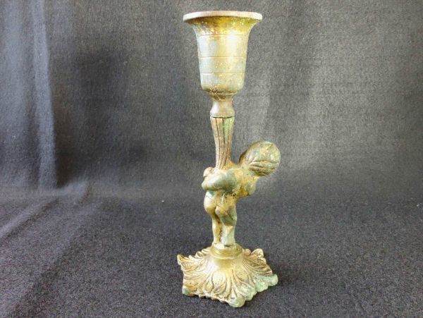 Brass Antique Candle Holder Retro Western Style Used Vintage | Japanpricenet