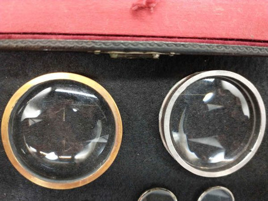 Antique Camera Lens Glasses Set of 6 in Case, Some Missing, Used | Japanpricenet