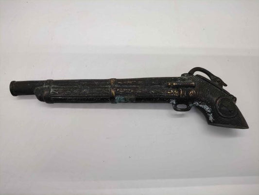 Antique Brass Matchlock Handgun Left Triskelion, Vintage Imitation Gun, Used | Japanpricenet
