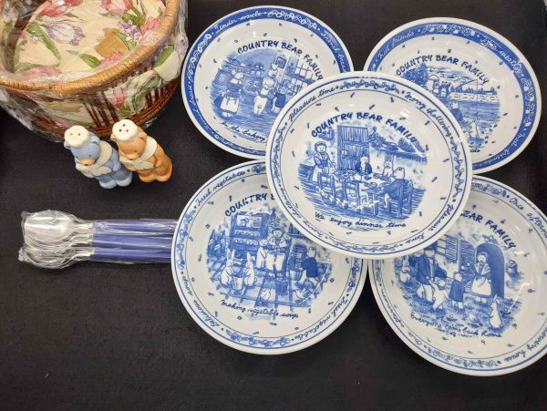 Country Bear Plate Set 21cm Dinnerware Collectible New | Japanpricenet