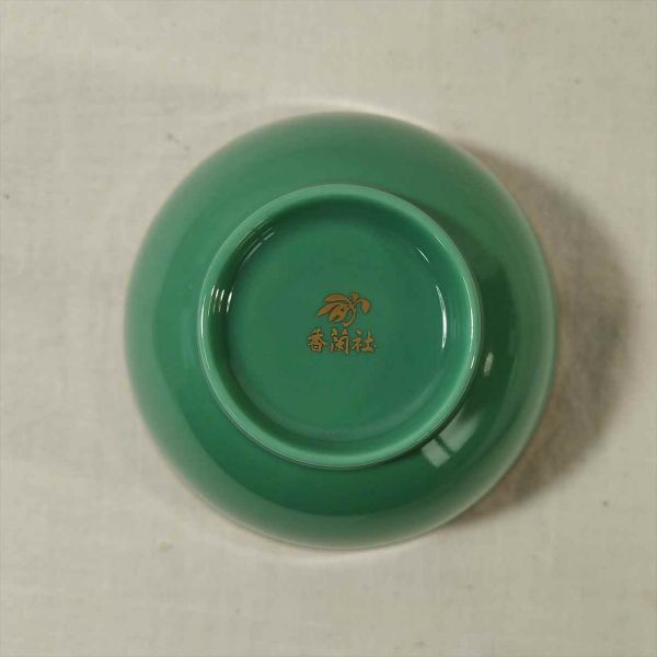 Koransha Blue-Green Tea Cup Set 5pcs Unused Flower Pattern Japan | Japanpricenet
