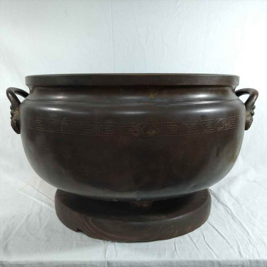 Copper Fireplace Brazier 11.1in Old Folkware Interior Decor Used Black | Japanpricenet