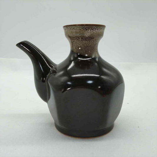Black Antique Sake & Soba Soup Container Tokkuri Used Kitchen Seasoning | Japanpricenet