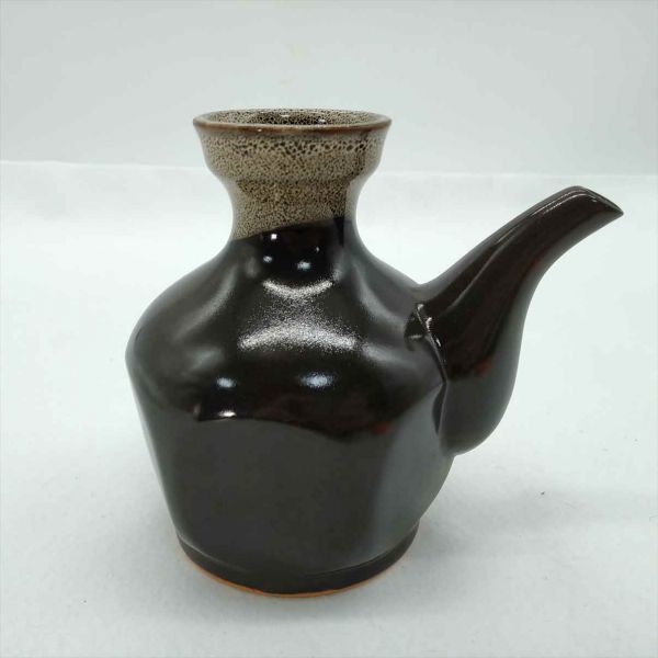 Black Antique Sake & Soba Soup Container Tokkuri Used Kitchen Seasoning | Japanpricenet