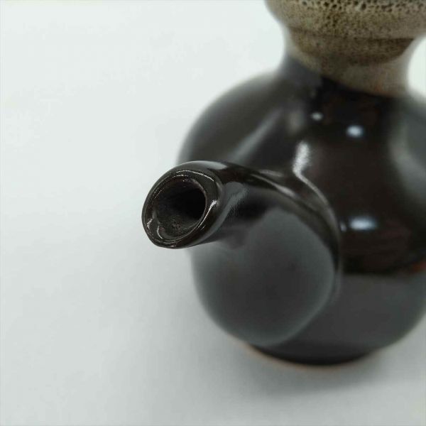 Black Antique Sake & Soba Soup Container Tokkuri Used Kitchen Seasoning | Japanpricenet